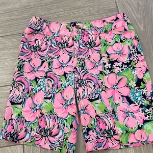 Lilly Pulitzer Pink, Navy, Green Floral Bettina Luxletic Shorts - Size 6